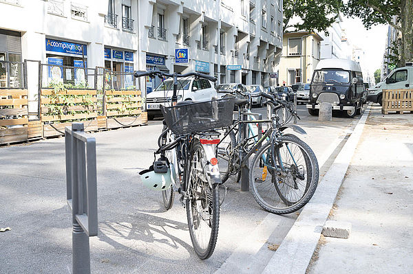 Arceaux vélos situés promenade Moncey à Lyon 3ème